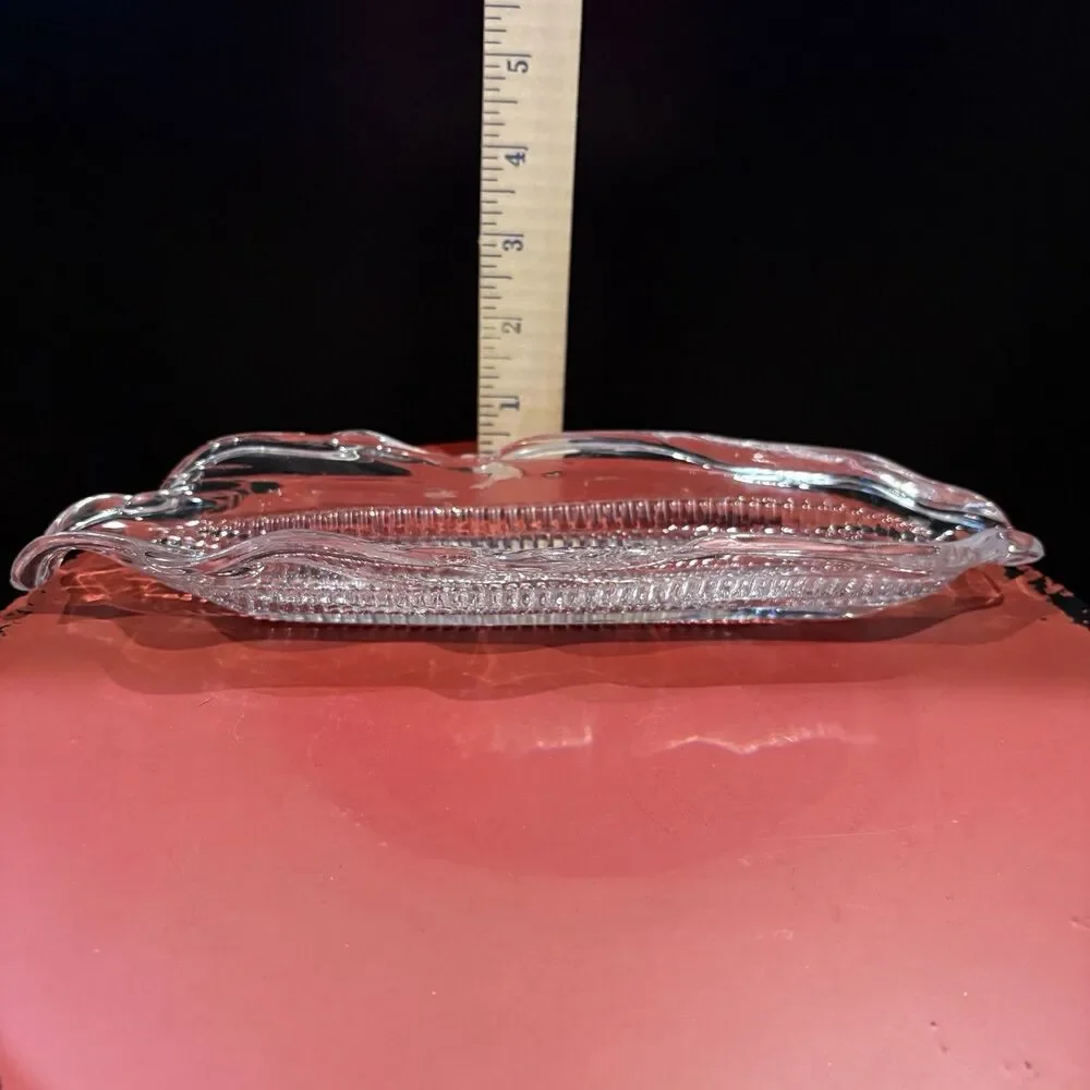 Set of 4 Vintage Clear Acrylic Corn on the Cob Serving Trays 10” BBQ Picnic